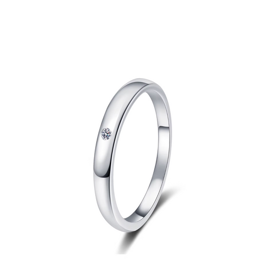 VVS1 Moissanite 2.7mm Round Shape Wedding Band Plain Ring