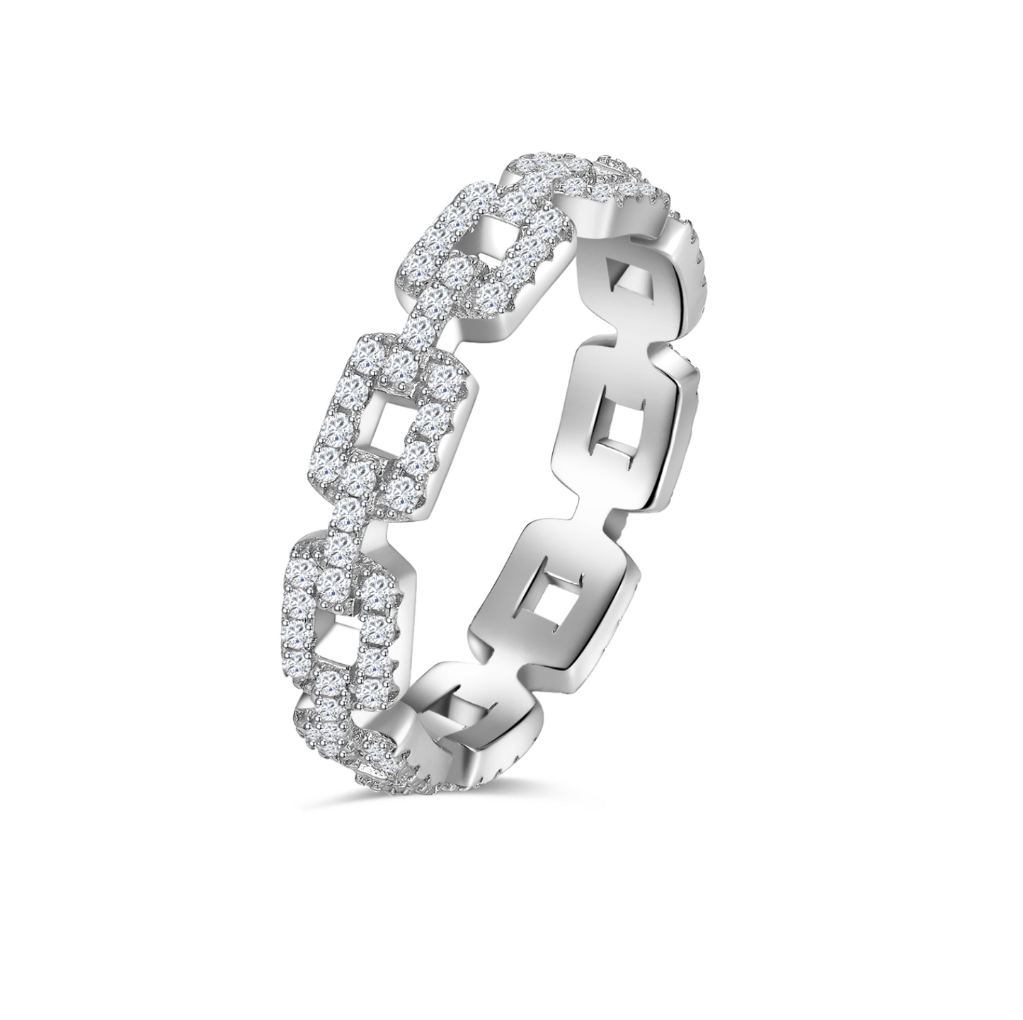 VVS1 Moissanite Hip Hop Eternity Cuban Ring
