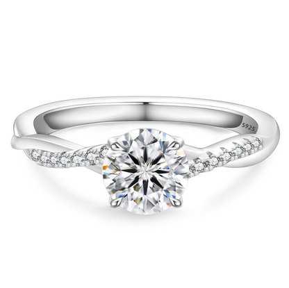 VVS1 Moissanite 1 Ct Twised Wedding Ring