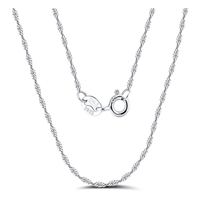 1.5mm Twisted Curb Singapore Rope Chain - Gold Plated