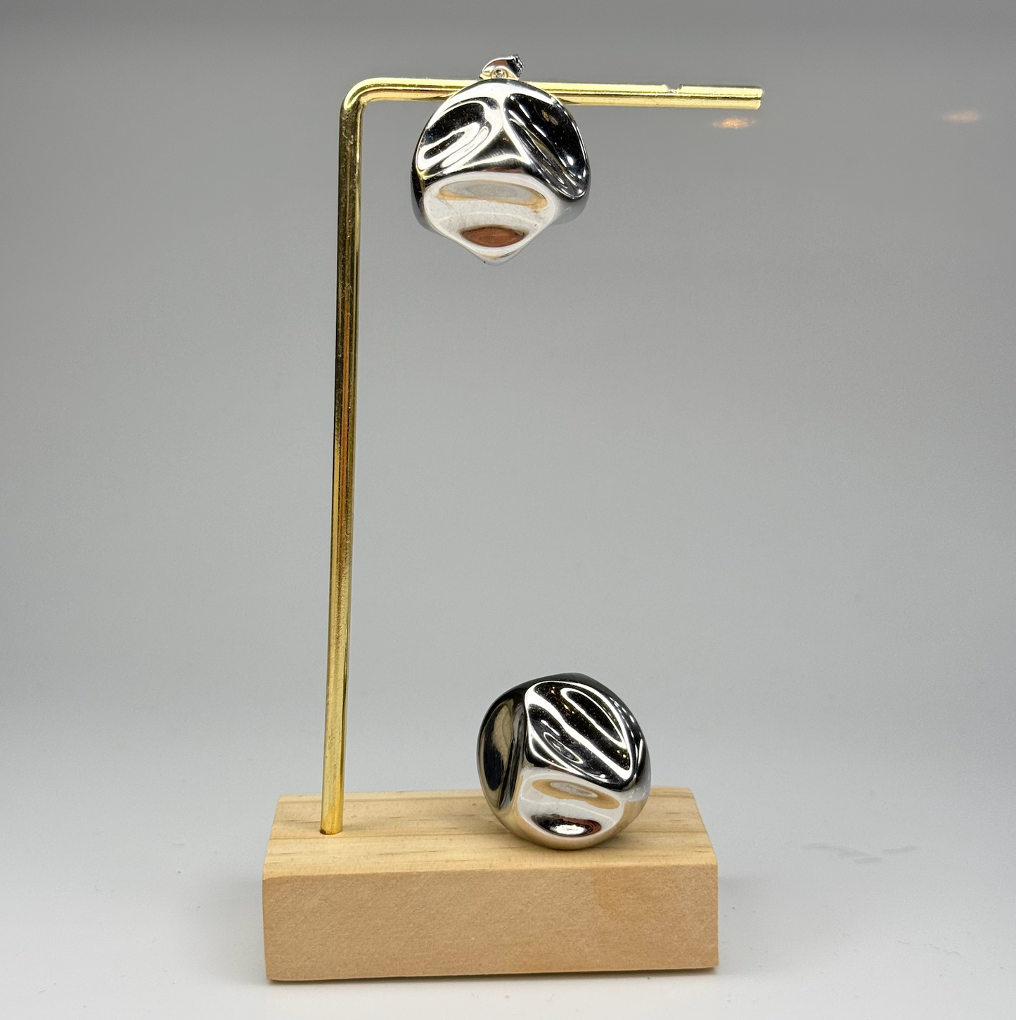 Sculpted Cube Earrings – Gold Plated - DEAL OF THE DAY