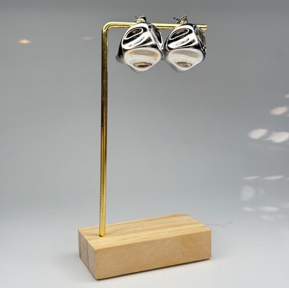 Sculpted Cube Earrings – Gold Plated - DEAL OF THE DAY
