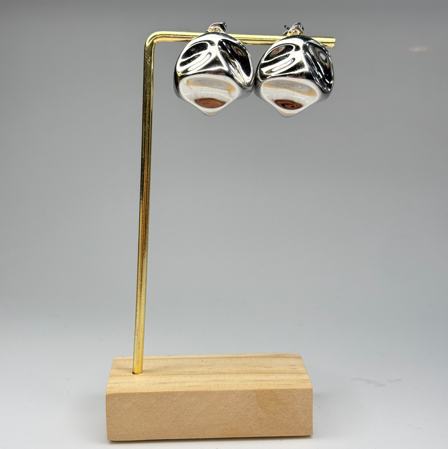 Sculpted Cube Earrings – Gold Plated - DEAL OF THE DAY