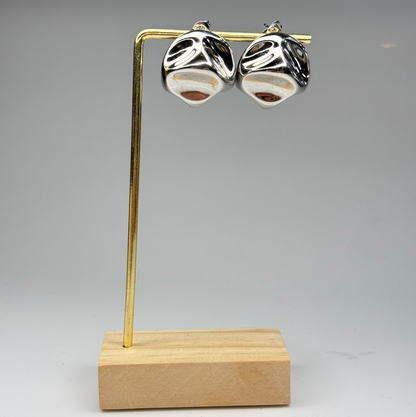 Sculpted Cube Earrings – Gold Plated - DEAL OF THE DAY