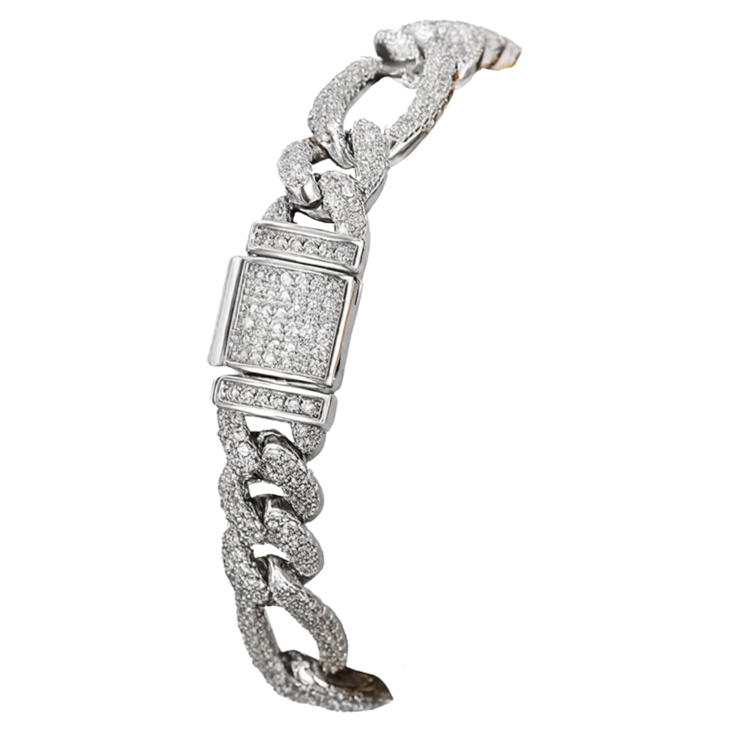 VVS1 Moissanite 10mm Two Tone Cuban Link Bracelet