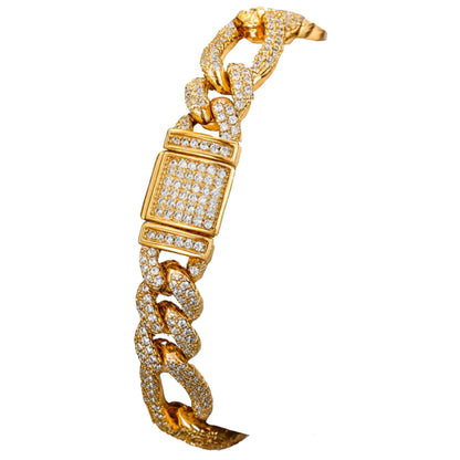 VVS1 Moissanite 10mm Two Tone Cuban Link Bracelet