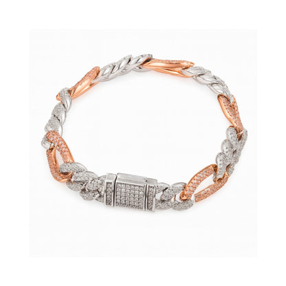 VVS1 Moissanite 10mm Two Tone Cuban Link Bracelet