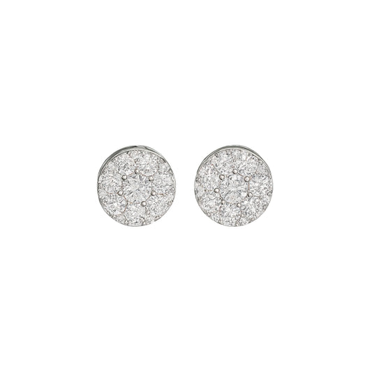 VVS1 Moissanite 11mm Rounded Stud Earrings