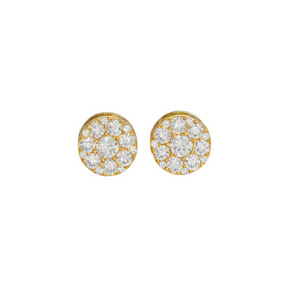 VVS1 Moissanite 11mm Rounded Stud Earrings