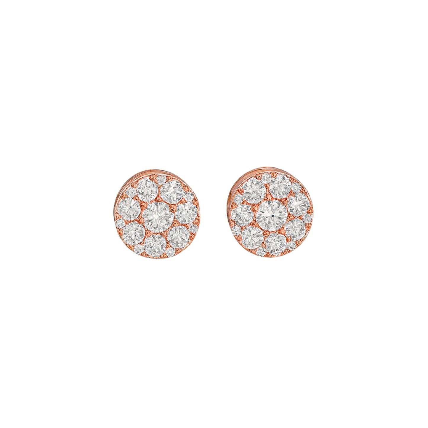 VVS1 Moissanite 11mm Rounded Stud Earrings