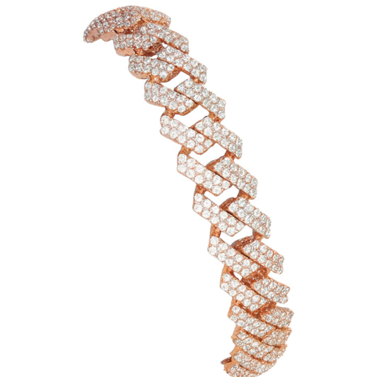 VVS1 Moissanite 12mm Two Rows Cuban Link Bracelet