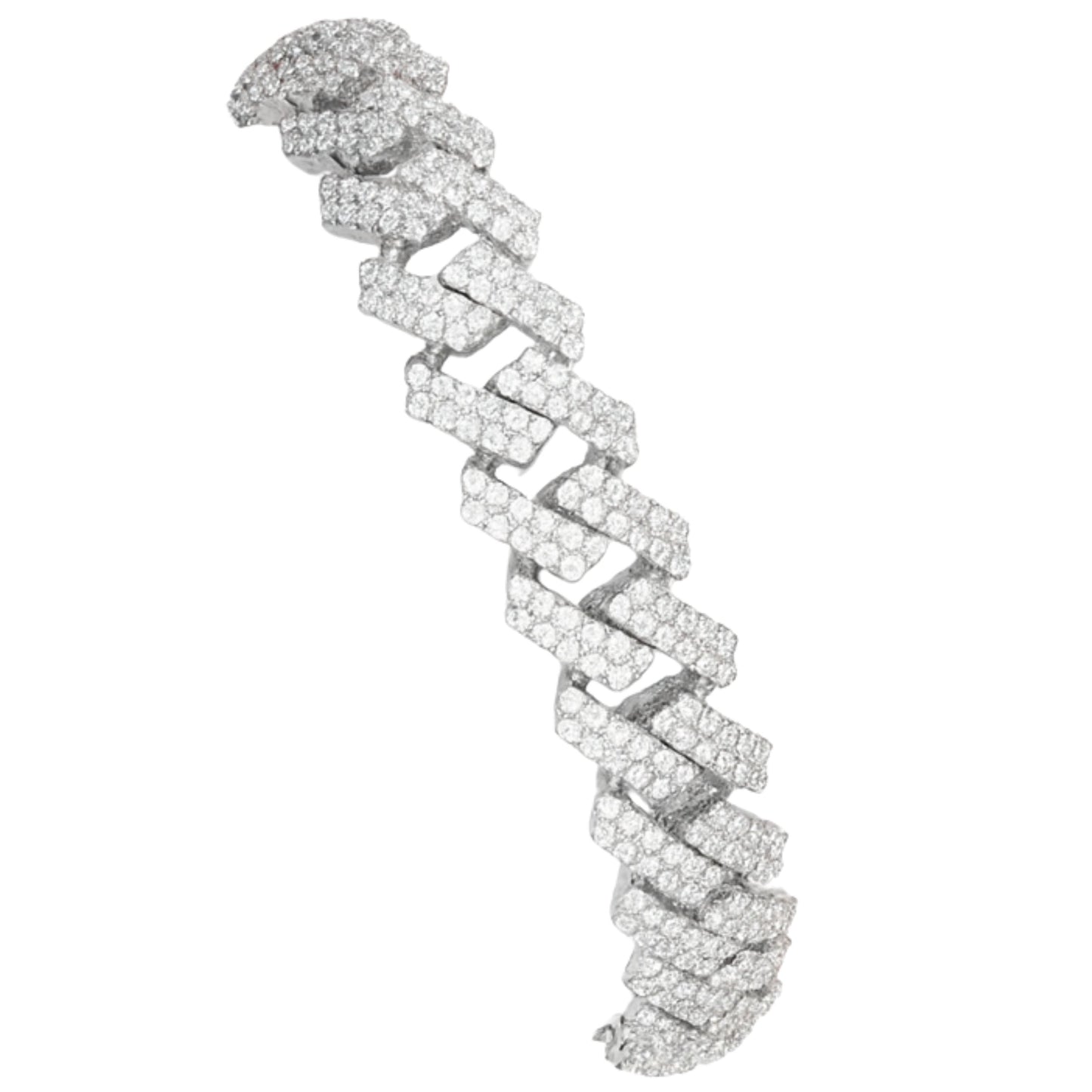 VVS1 Moissanite 12mm Two Rows Cuban Link Bracelet