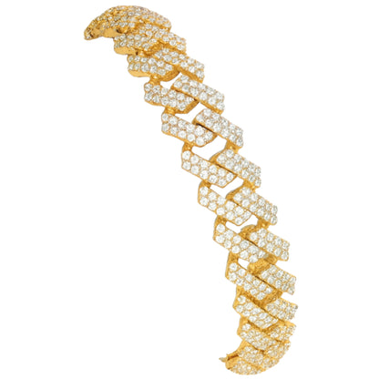 VVS1 Moissanite 12mm Two Rows Cuban Link Bracelet