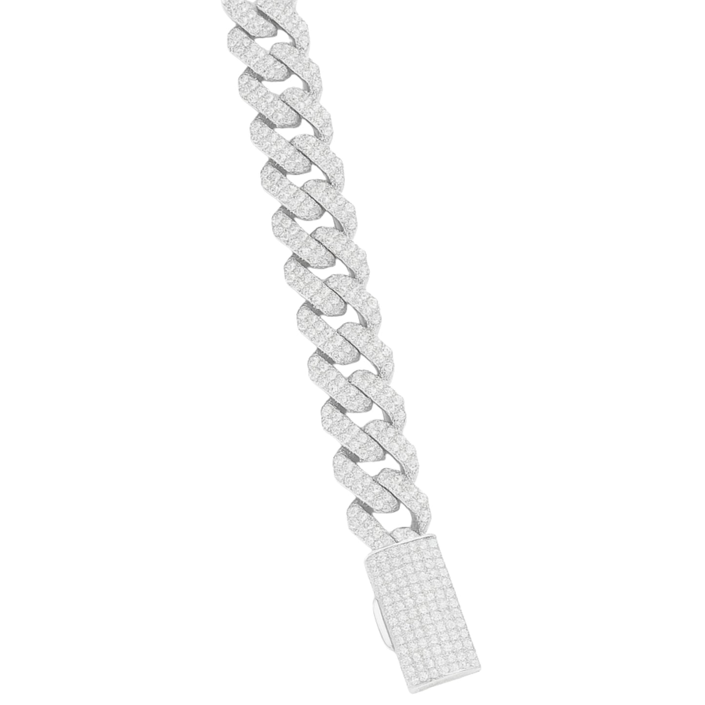 VVS1 Moissanite 12mm Two Rows Cuban Link Bracelet