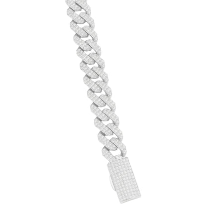 VVS1 Moissanite 12mm Two Rows Cuban Link Bracelet