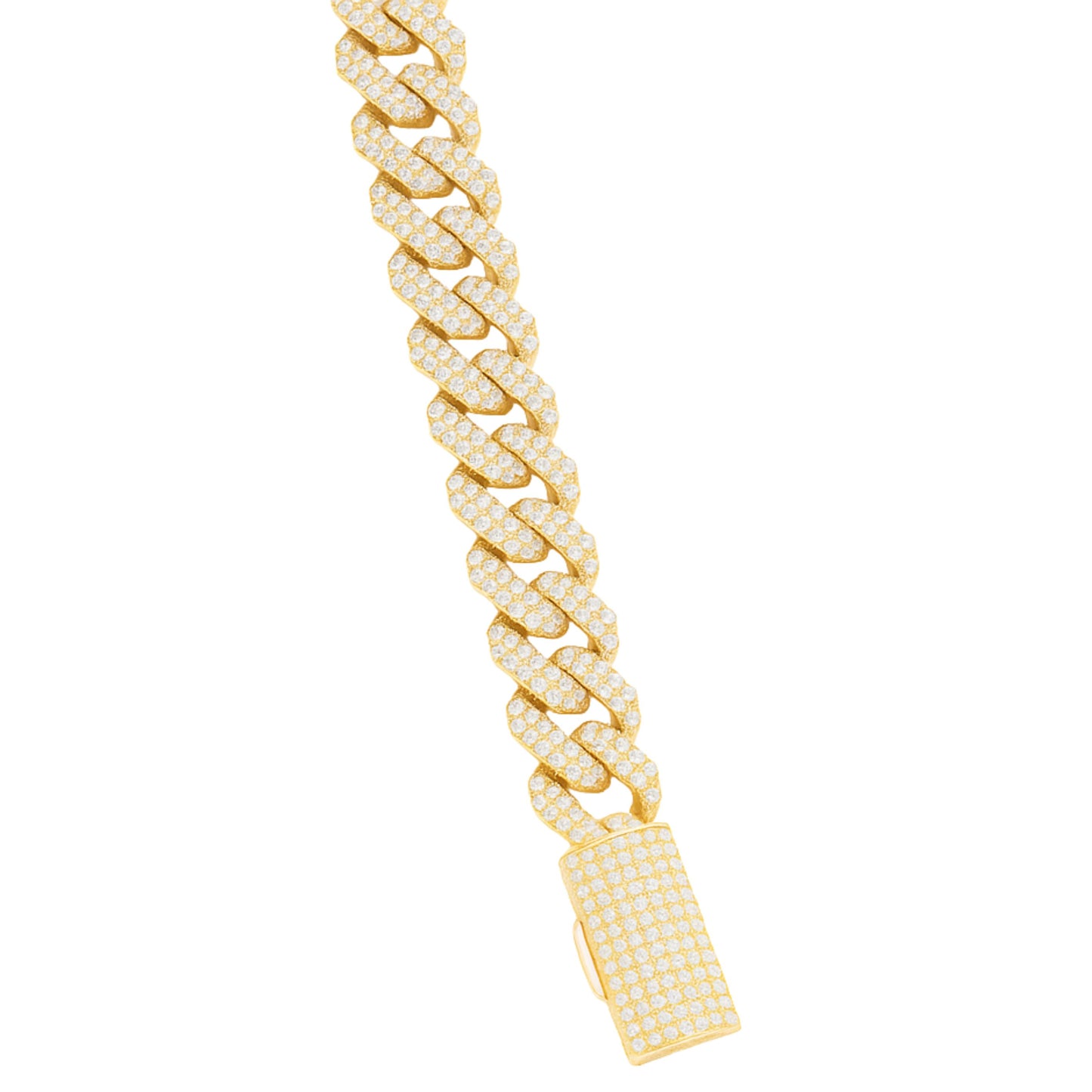 VVS1 Moissanite 12mm Two Rows Cuban Link Bracelet