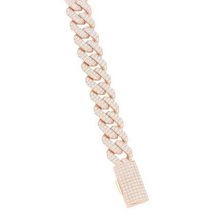 VVS1 Moissanite 12mm Two Rows Cuban Link Bracelet