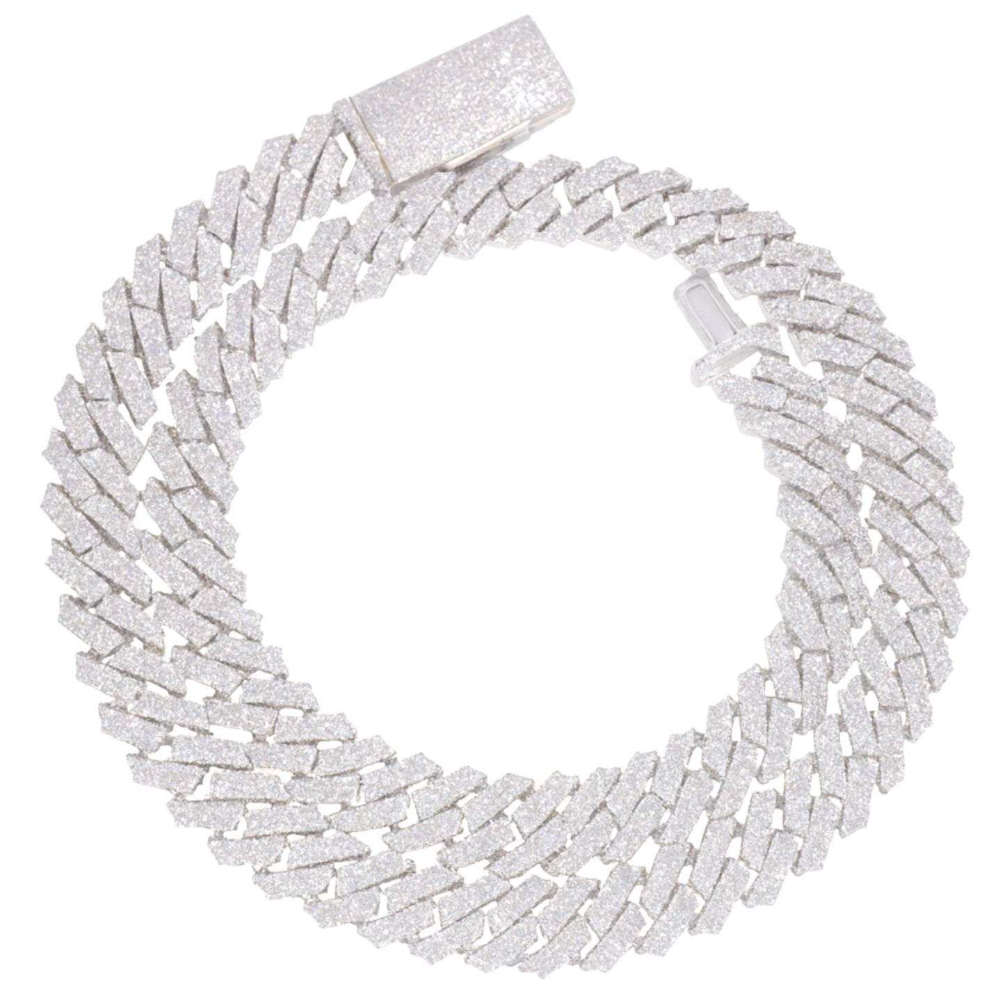 VVS1 Moissanite 12mm Two Rows Cuban Link Chain