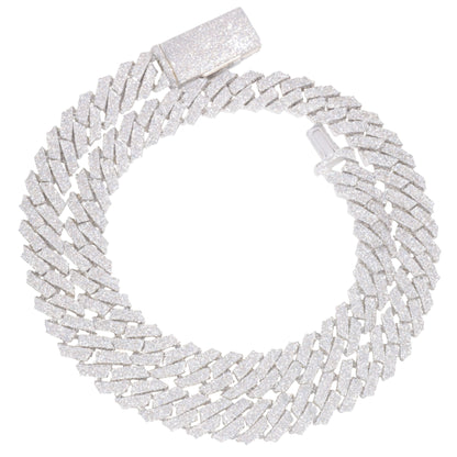 VVS1 Moissanite 12mm Two Rows Cuban Link Chain