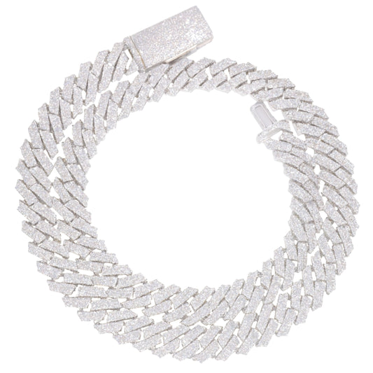 VVS1 Moissanite 12mm Two Rows Cuban Link Chain