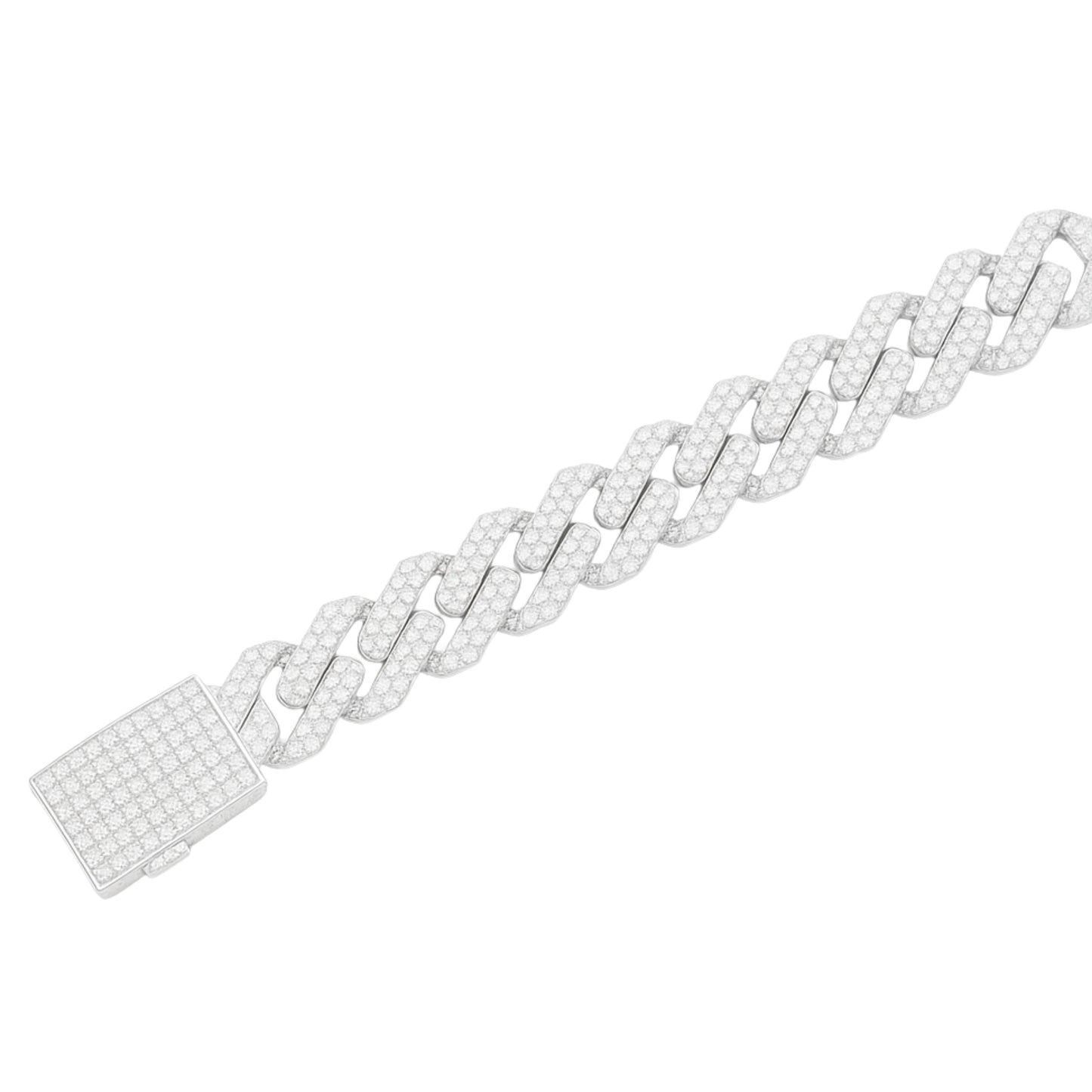 VVS1 Moissanite 18mm Baguette Cut Cuban Link Bracelet