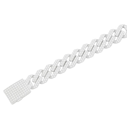 VVS1 Moissanite 18mm Baguette Cut Cuban Link Bracelet