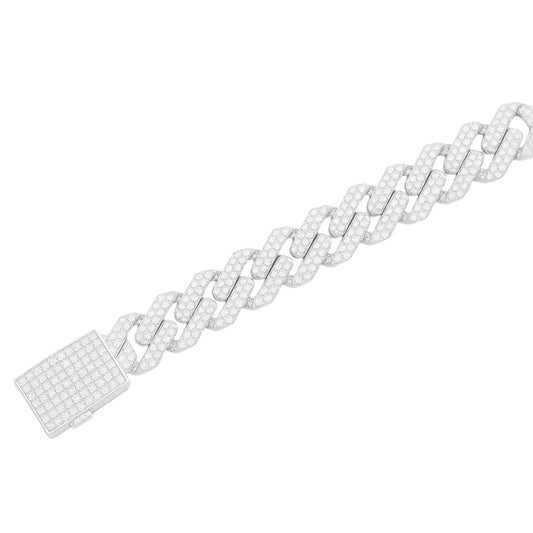 VVS1 Moissanite 18mm Baguette Cut Cuban Link Bracelet