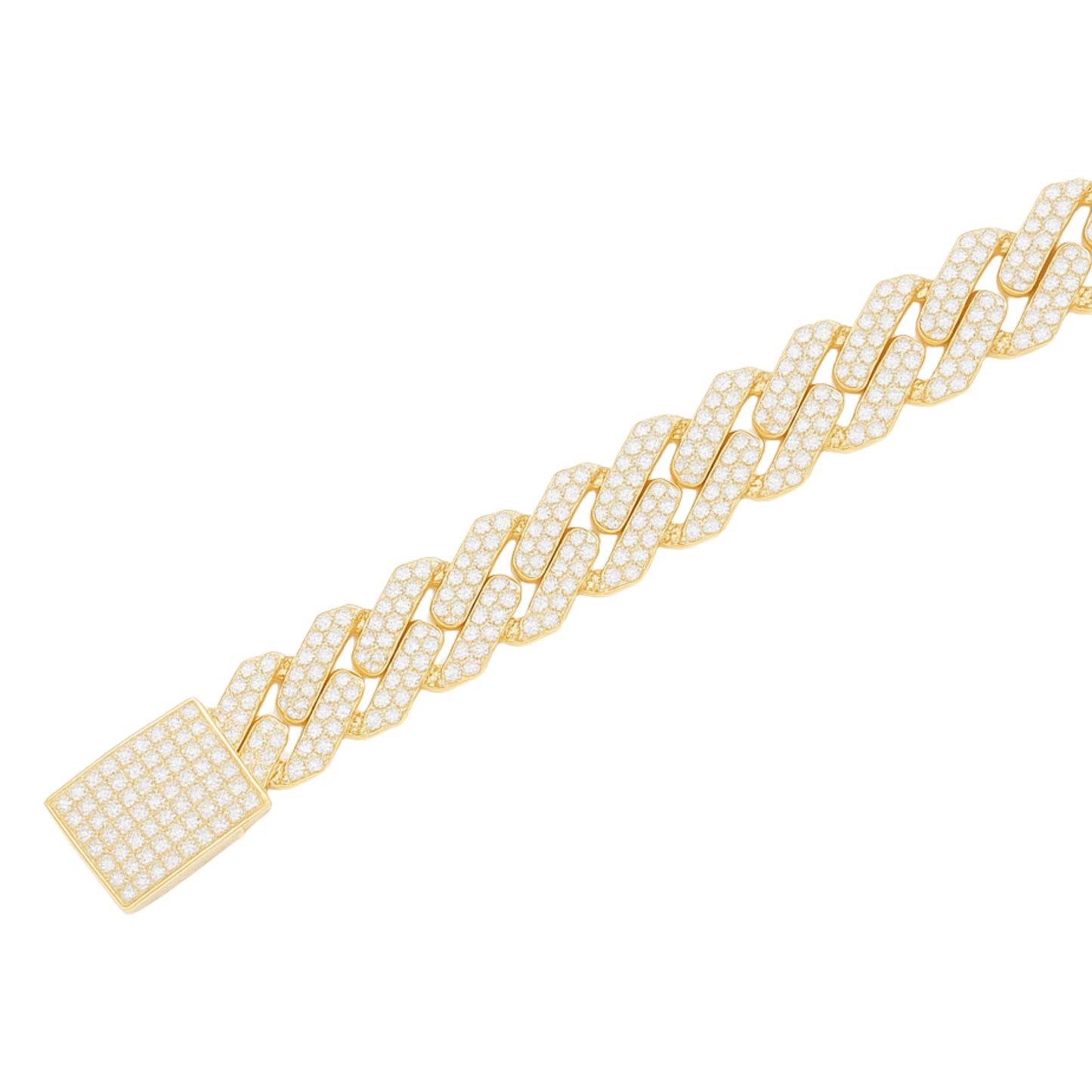 VVS1 Moissanite 18mm Baguette Cut Cuban Link Bracelet