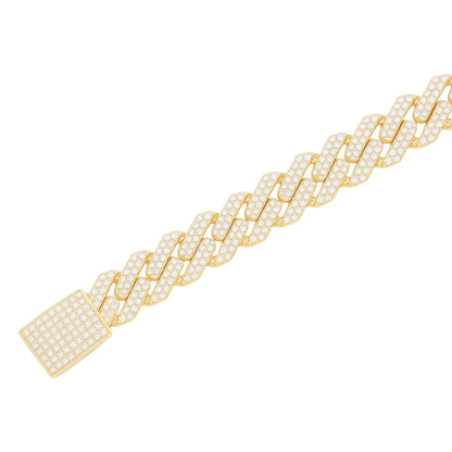 VVS1 Moissanite 18mm Baguette Cut Cuban Link Bracelet