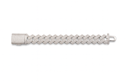 VVS1 Moissanite 20mm Three Rows Cuban Link Bracelet