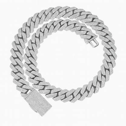 VVS1 Moissanite 20mm Three Rows Cuban Link Chain