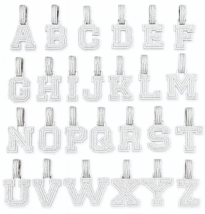 VVS1 Moissanite 23x18mm A-Z Letter Pendant