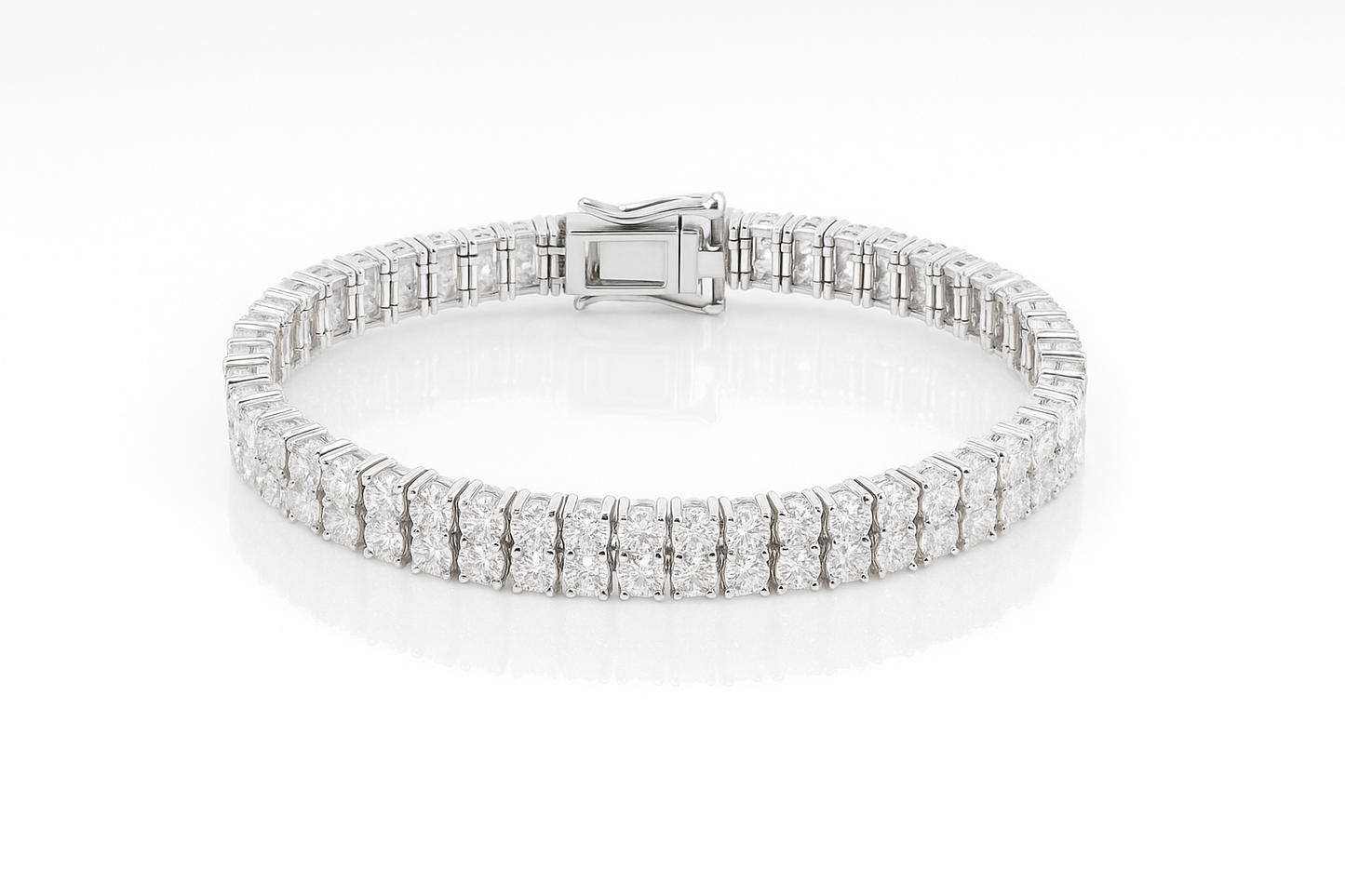 VVS1 Moissanite 3mm Double Row Tennis Bracelet