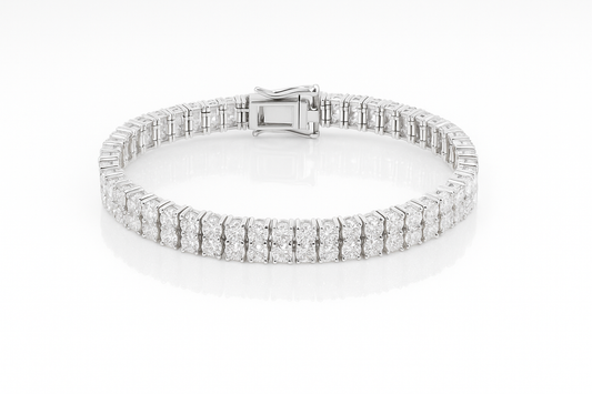 VVS1 Moissanite 3mm Double Row Tennis Bracelet