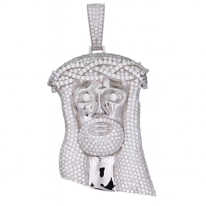 VVS1 Moissanite 42x28mm Jesus Head Pendant