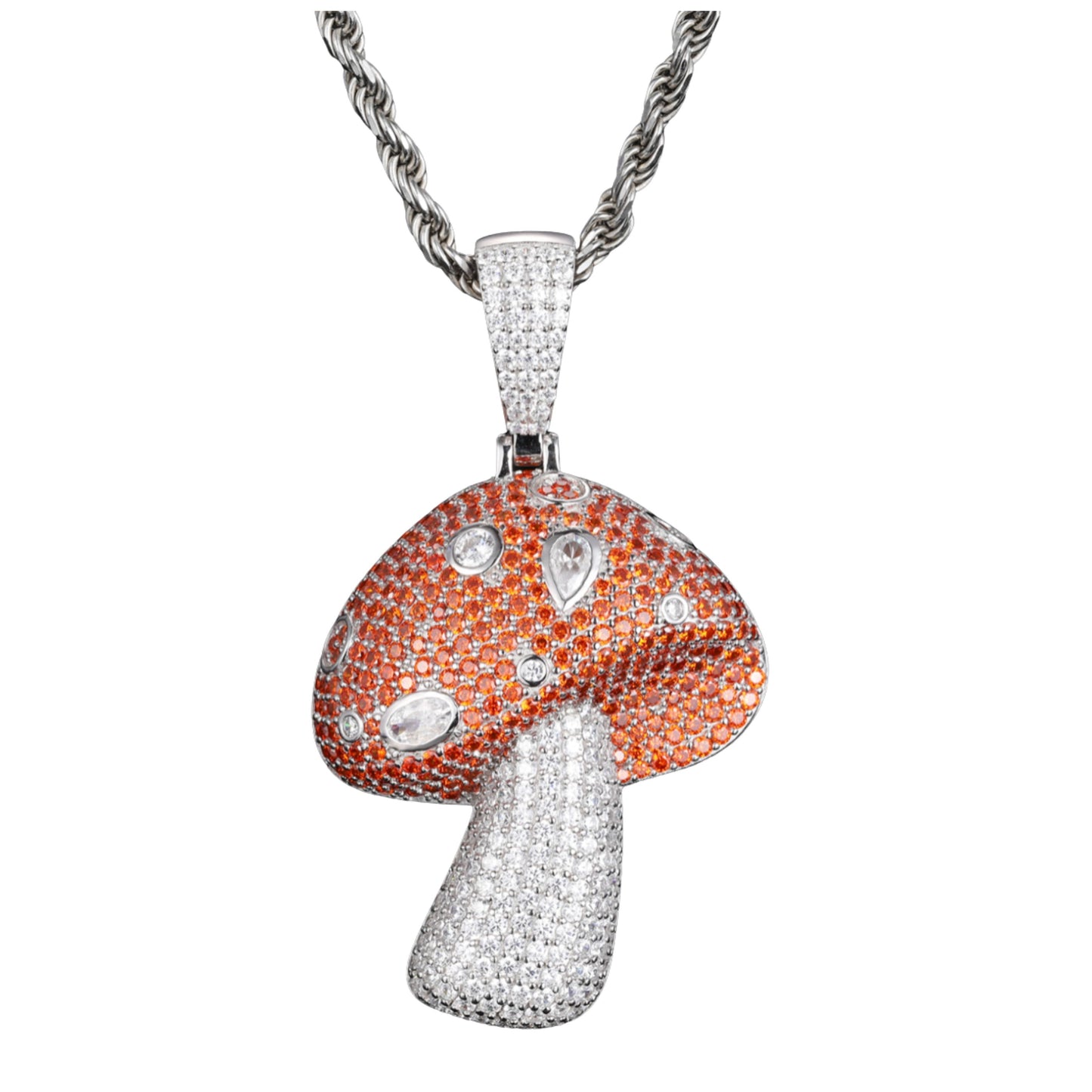 VVS1 Moissanite 56x33mm Mushroom Pendant