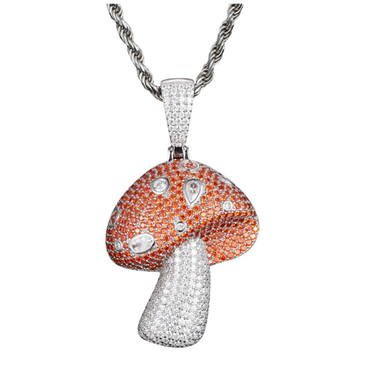 VVS1 Moissanite 56x33mm Mushroom Pendant