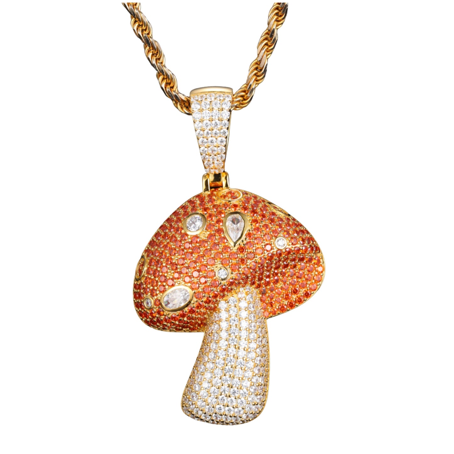 VVS1 Moissanite 56x33mm Mushroom Pendant