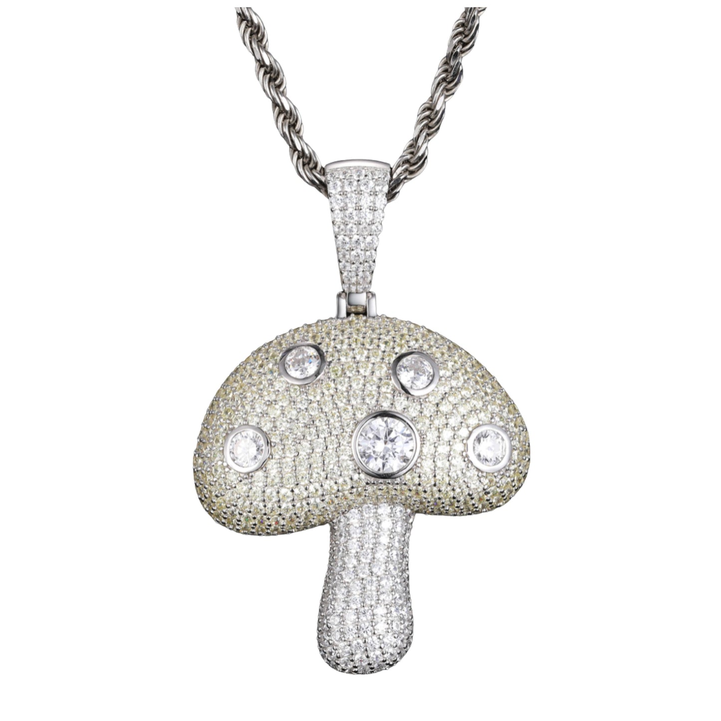VVS1 Moissanite 56x33mm Mushroom Pendant