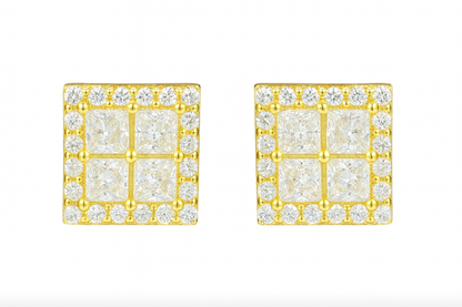 VVS1 Moissanite 6.5mm Square Stud Earrings