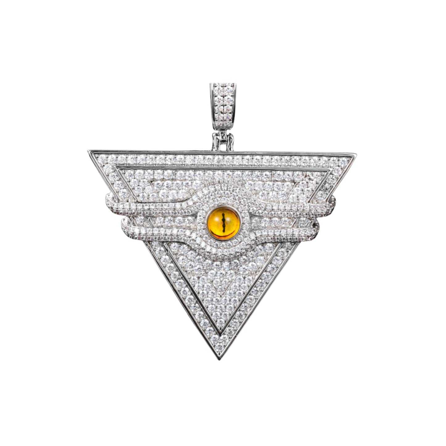 VVS1 Moissanite 63x50mm Millennium Eye Triangular Pendant