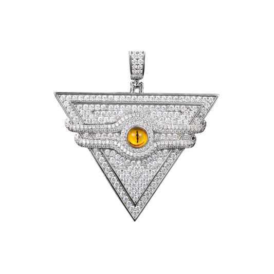 VVS1 Moissanite 63x50mm Millennium Eye Triangular Pendant