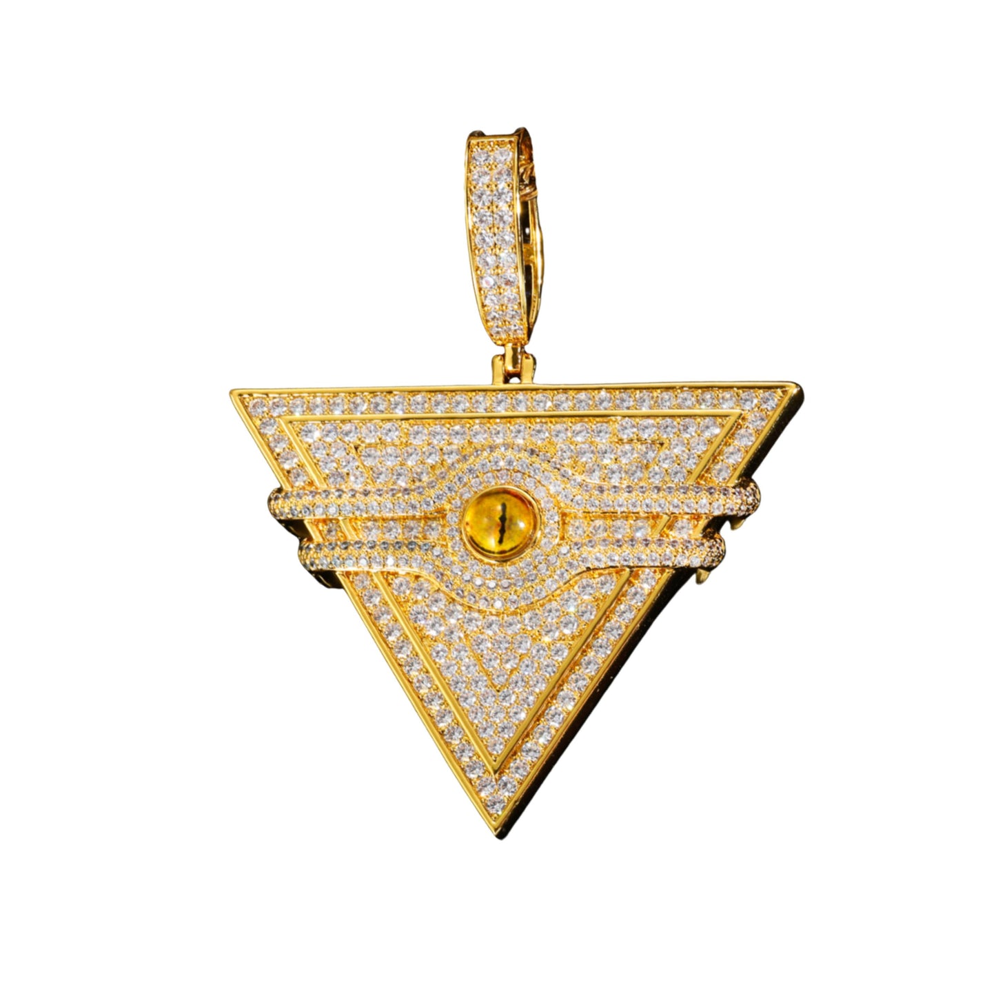 VVS1 Moissanite 63x50mm Millennium Eye Triangular Pendant