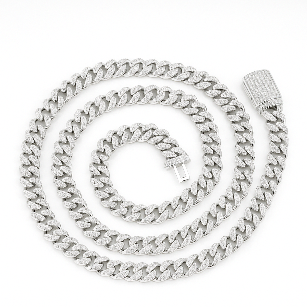 VVS1 Moissanite 6mm Cuban Link Chain & Bracelet