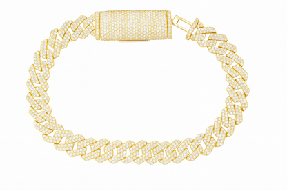 VVS1 Moissanite 8mm Two Rows Cuban Link Bracelet