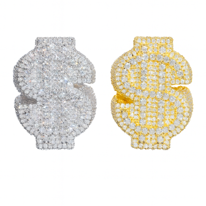 VVS1 Moissanite Dollar Sign Ring