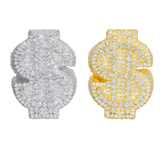 VVS1 Moissanite Dollar Sign Ring