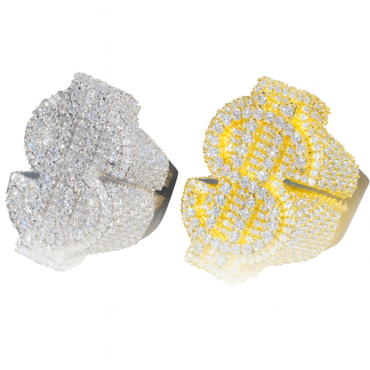 VVS1 Moissanite Dollar Sign Ring