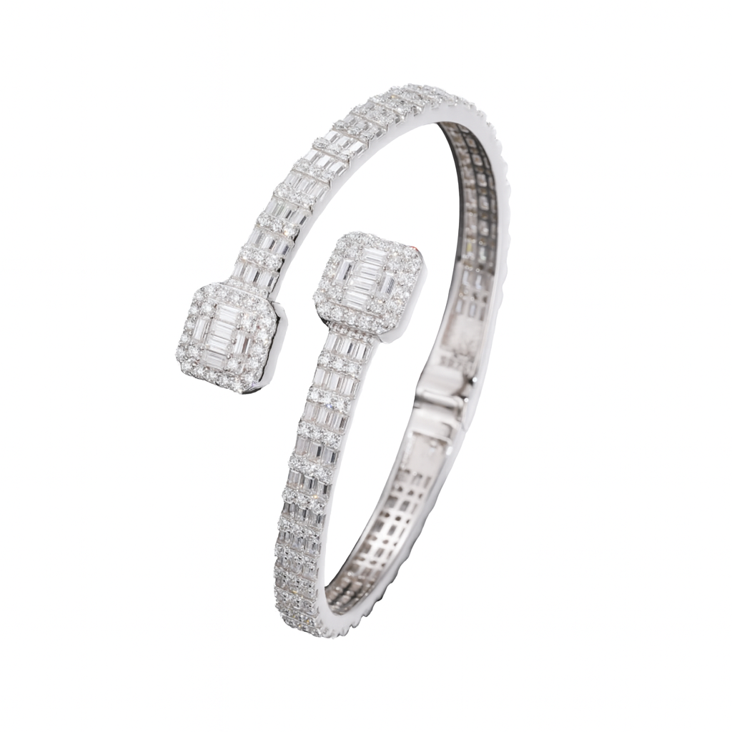 VVS1 Moissanite Full Baguette Cut Bracelet