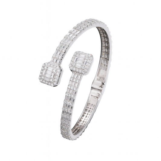 VVS1 Moissanite Full Baguette Cut Bracelet